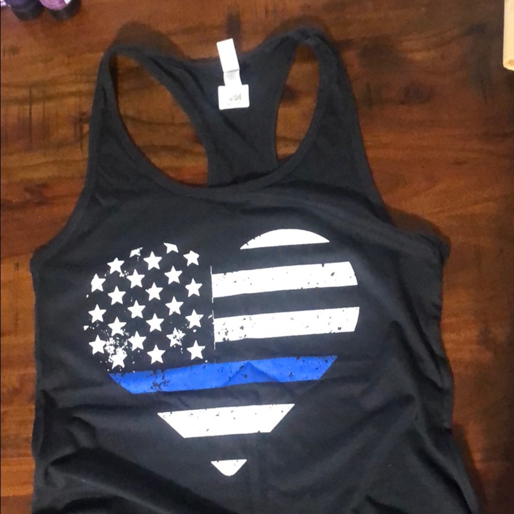 American Flag ❤️ Thin Blue Line Support Police